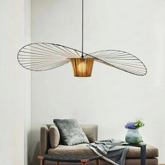 Lámpara Colgante Sombrero LED Regulable en Altura de Diseño Moderno para Salón