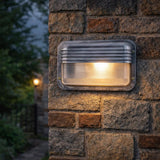 Aplique de pared exterior industrial plateado con LED IP65