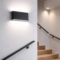 Aplique de Pared Bidireccional LED Minimalista Metálico Rectangular para Escalera