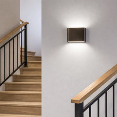 Aplique de Pared Bidireccional LED Minimalista Metálico Rectangular para Escalera