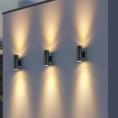Aplique de Pared Exterior Bidireccional LED Moderno de Metal Negro
