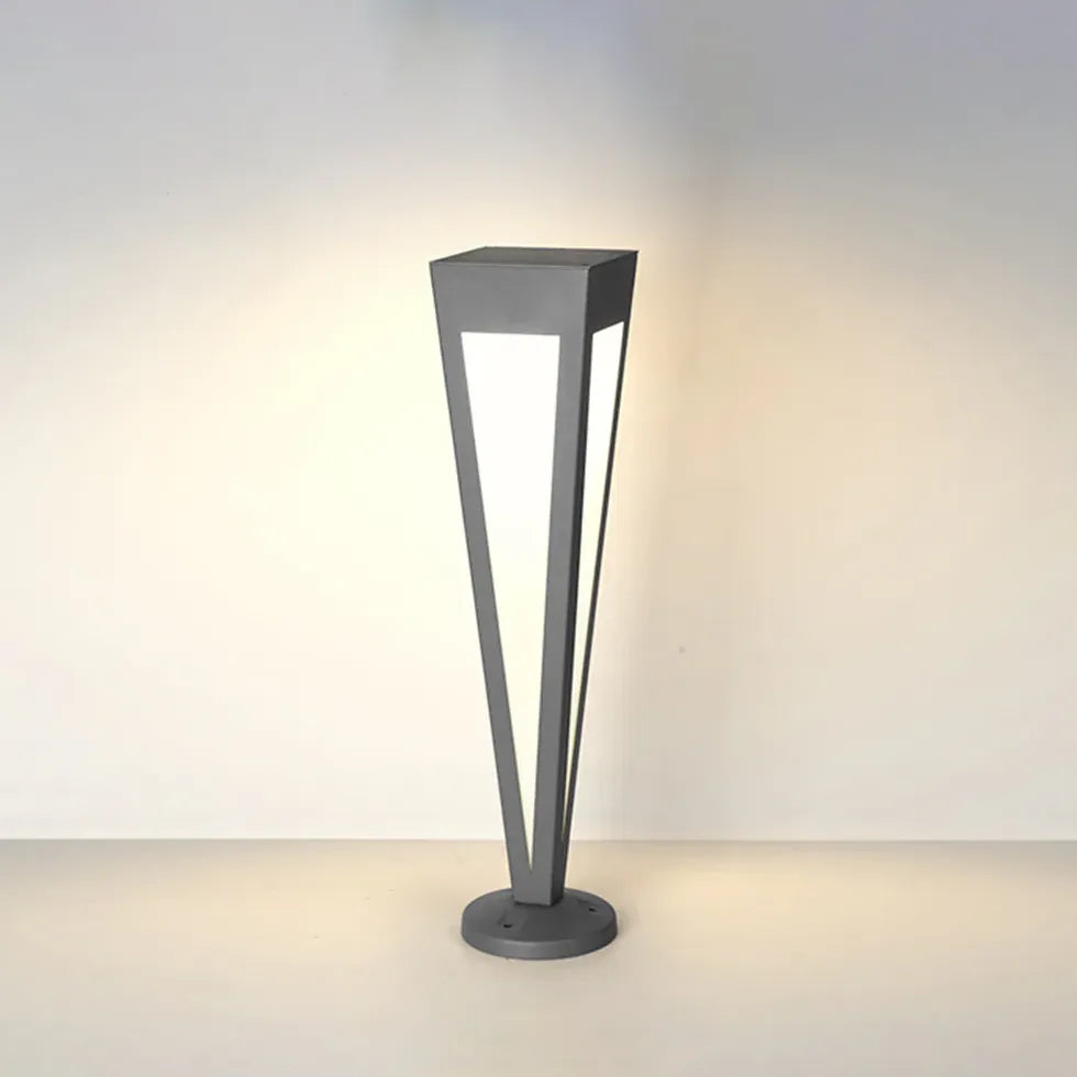 Disc Conical Black Garden Bollard Lights