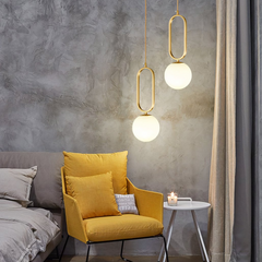 Lámpara Colgante Diseño Moderno LED en Vidrio Dorado para Dormitorio