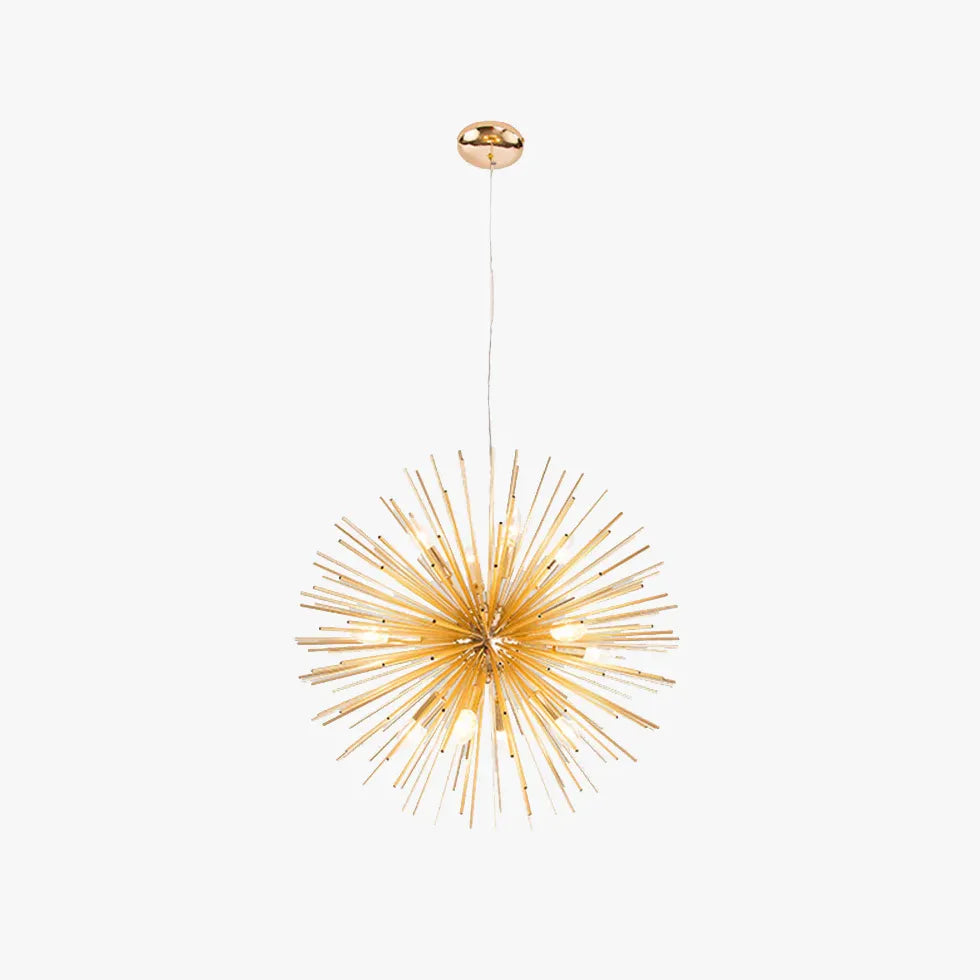 Star-Shaped Long Needle Gold Modern Chandelier