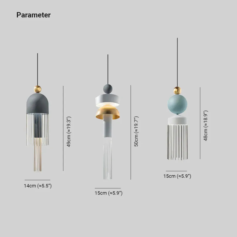 Lámpara colgante moderna de metal con flecos decorativos