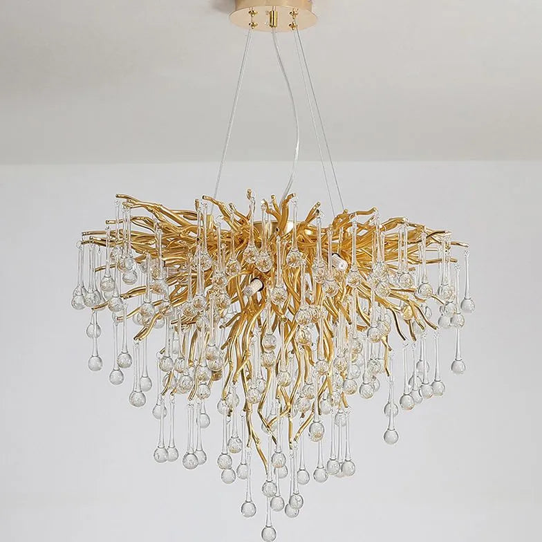 Branch-shaped Crystal Luxury Living Room Pendant Light