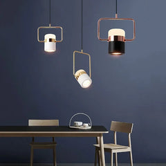 Lámpara colgante de metal LED giratoria moderna