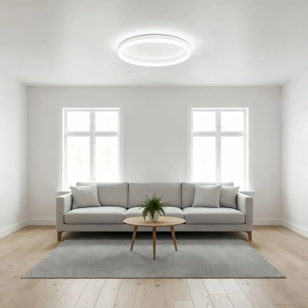 Plafón circular blanco de techo minimalista regulable para dormitorio