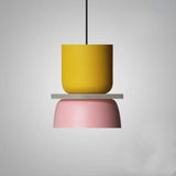 Lámpara colgante nórdica en tonos macaron con altura ajustable para comedor