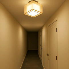 Lámpara de Techo LED Estilo Chino de Tela para Pasillos