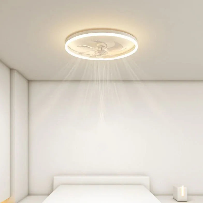 Ventiladores de techo con luz y mando LED moderno para dormitorio