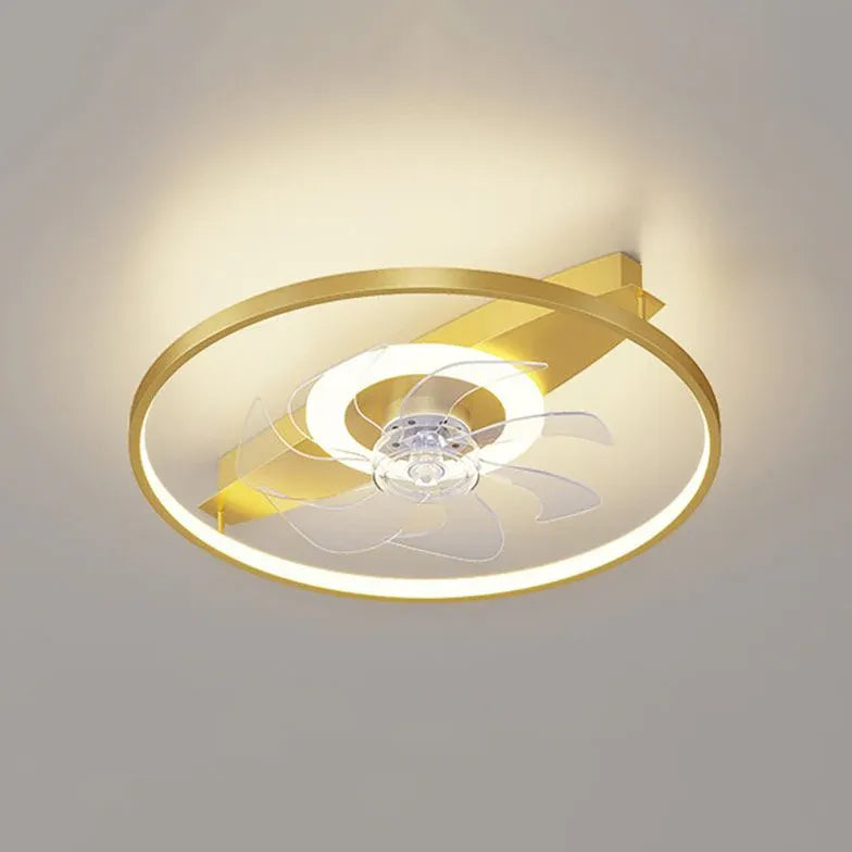 Luz de techo ventilador negro y dorado