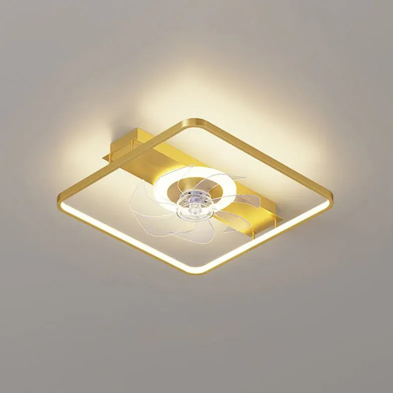 Luz de techo ventilador negro y dorado