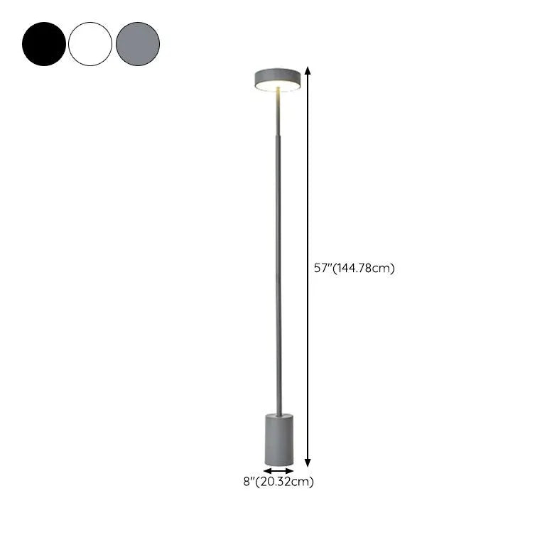 Slim Round Black Minimalist Floor Lamp