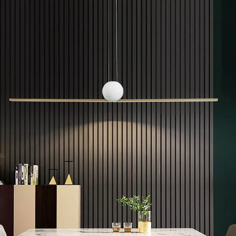 Linear Metal Minimalist LED Dining Room Pendant Light