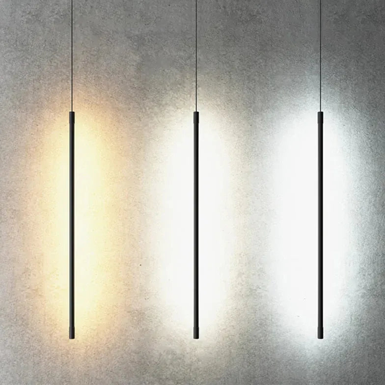 Linear Black LED Bedroom Pendant Light