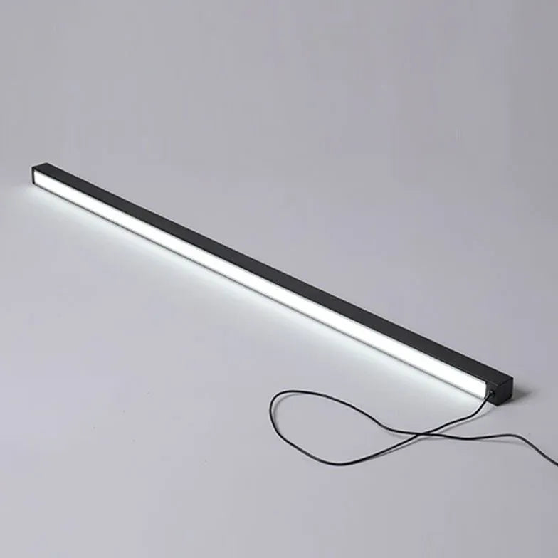 Lámpara de pie LED lineal rectangular negra 