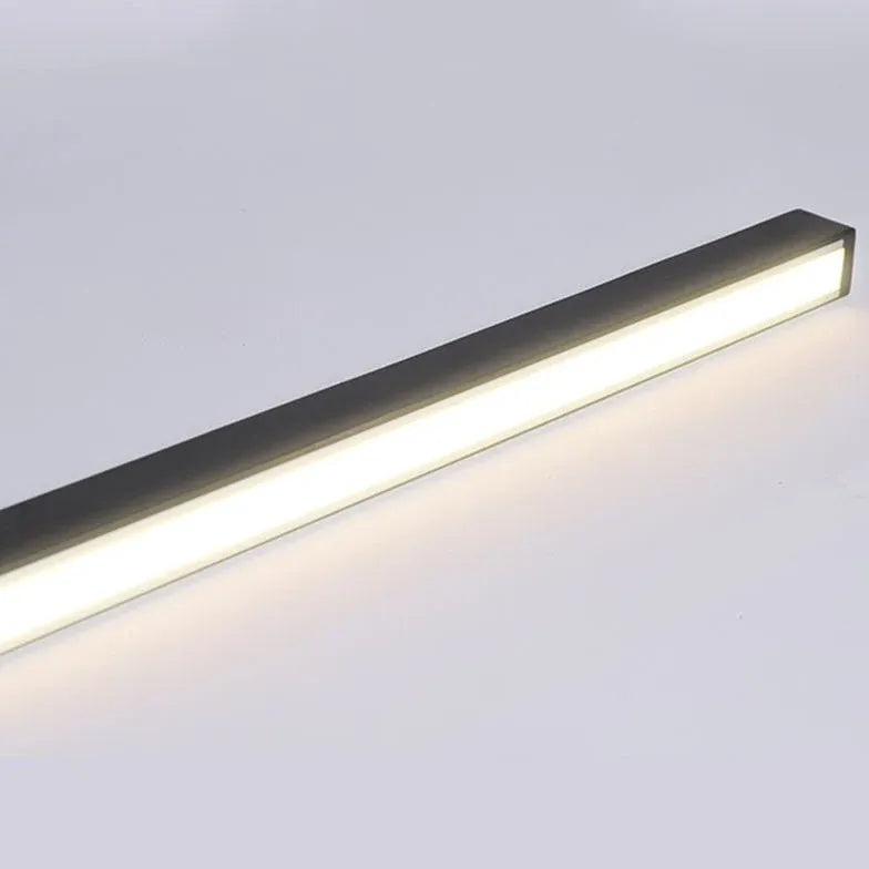 Lámpara de pie LED lineal rectangular negra 