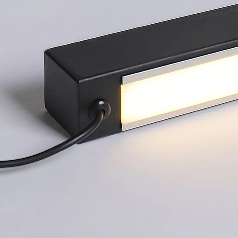 Lámpara de pie LED lineal rectangular negra 