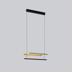 Lampara colgante moderna negra LED diseño lineal para oficina