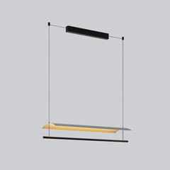 Lampara colgante moderna negra LED diseño lineal para oficina