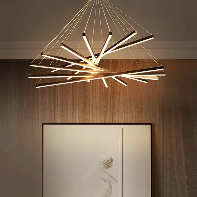 Geometric Shape Gold Living Room Chandelier