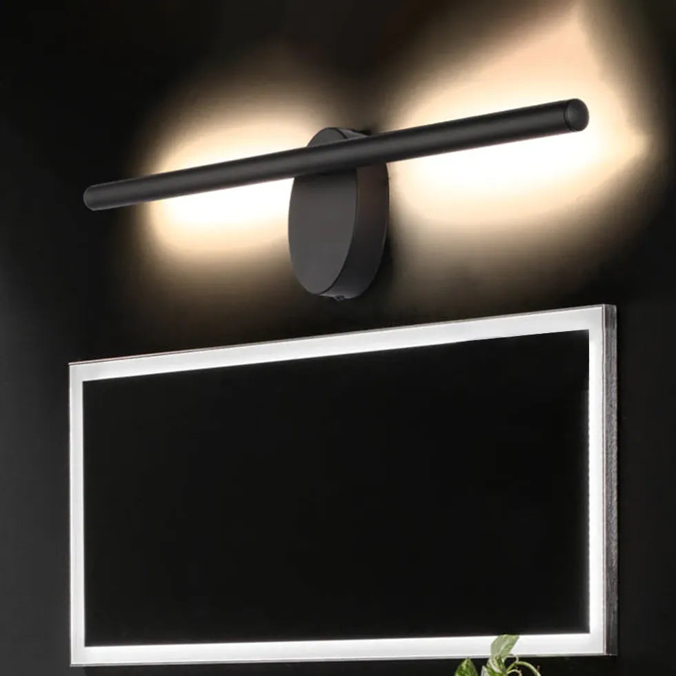 Luces LED para espejo de baño de metal negro 