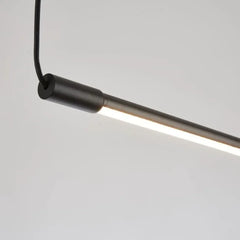 Lámpara Lineal Colgante LED Negra Regulable de Estilo Minimalista para Comedor