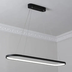 Lampara barra cocina diseño ovalado LED en color negro