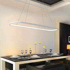 Lampara barra cocina diseño ovalado LED en color negro