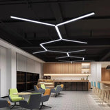 Lamparas colgantes negras LED rectangular para oficina