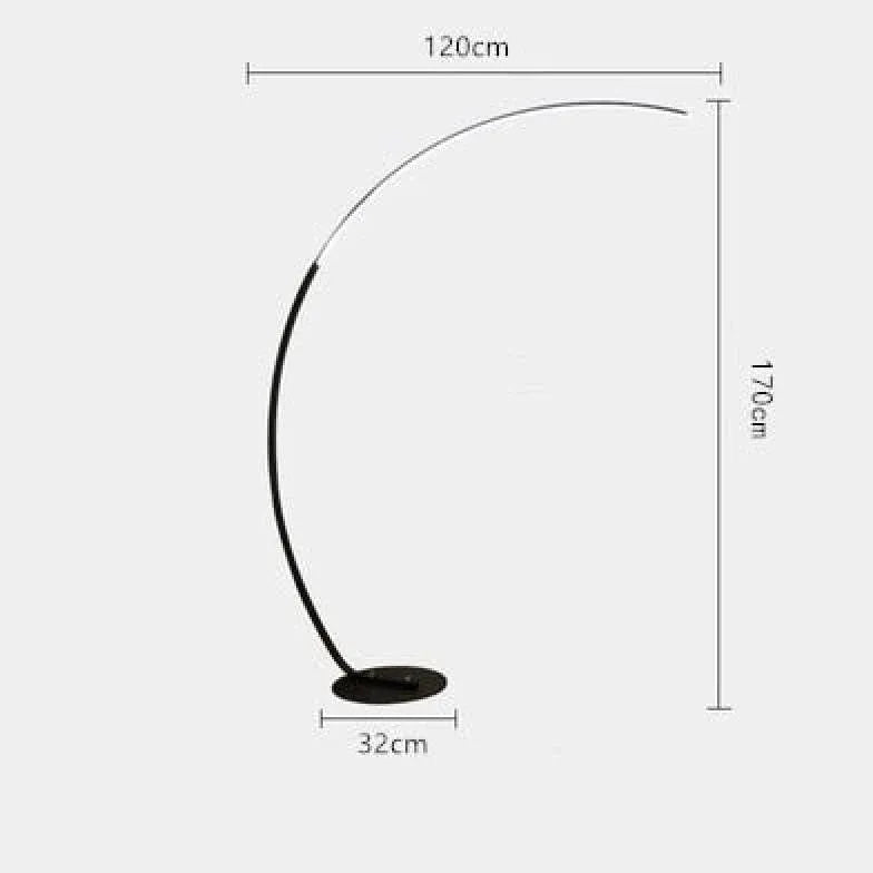 Lámpara de pie de diseño curvo minimalista lineal 