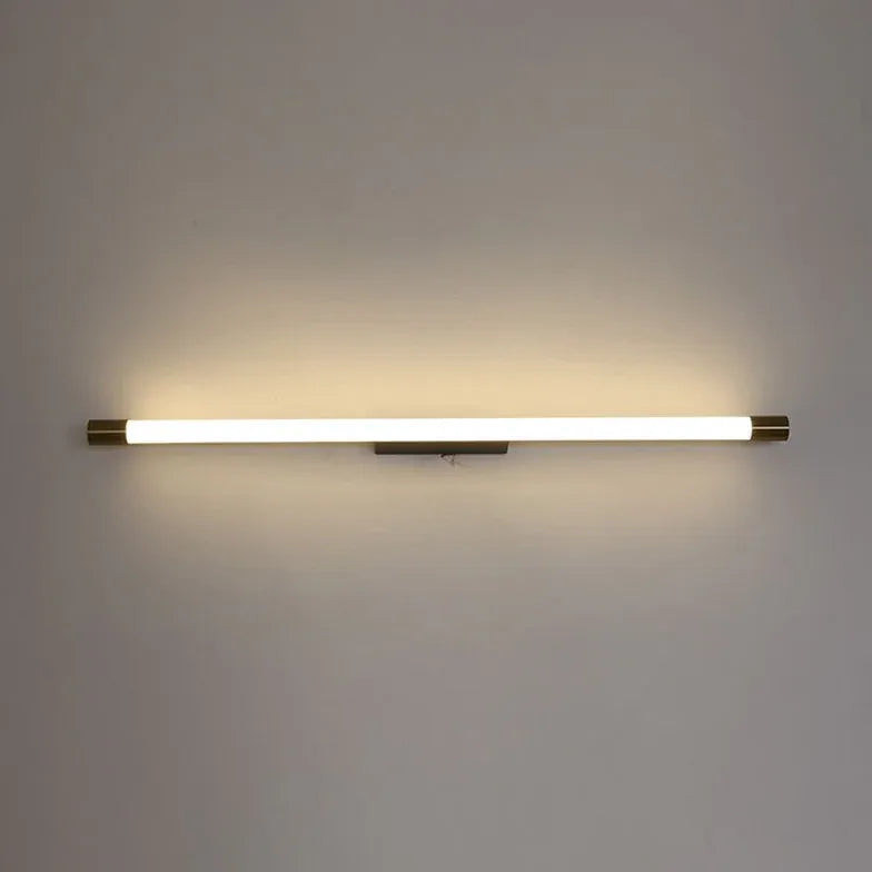 Luces LED para espejo de baño con tubo fino dorado 