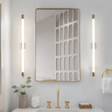 Luces LED para espejo de baño con tubo fino dorado 