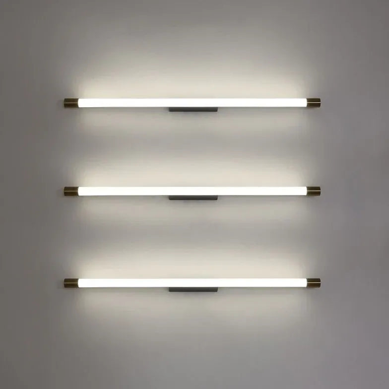 Luces LED para espejo de baño con tubo fino dorado 