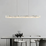 Lámpara colgante de mármol moderna y alargada con LED regulable para comedor