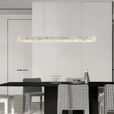 Lámpara colgante de mármol moderna y alargada con LED regulable para comedor
