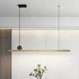 Lámpara colgante lineal LED de metal regulable para comedor minimalista