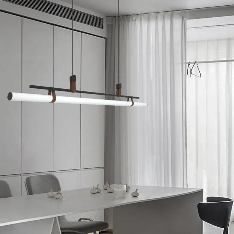 Luz colgante de comedor de LED de metal tubular