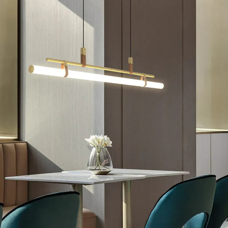 Luz colgante de comedor de LED de metal tubular