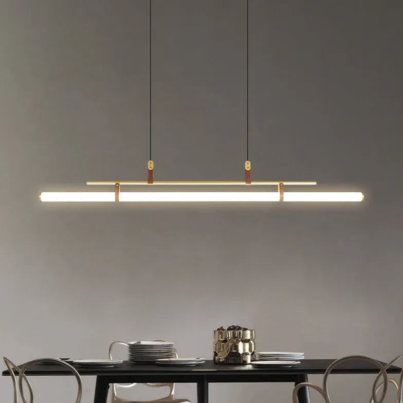 Luz colgante de comedor de LED de metal tubular