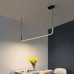 Lámpara Lineal Colgante LED Para Comedor Minimalista