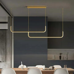 Lámpara Lineal Colgante LED Para Comedor Minimalista