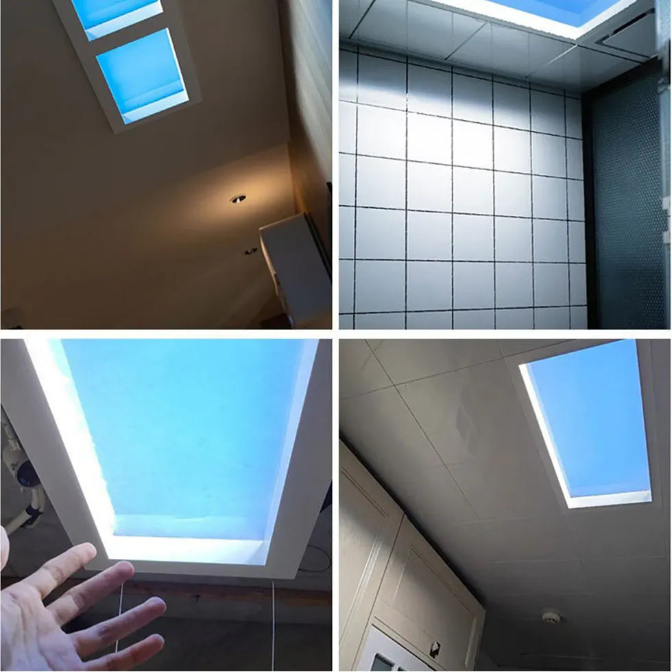 Lamparas de techo para baños luz natural azul