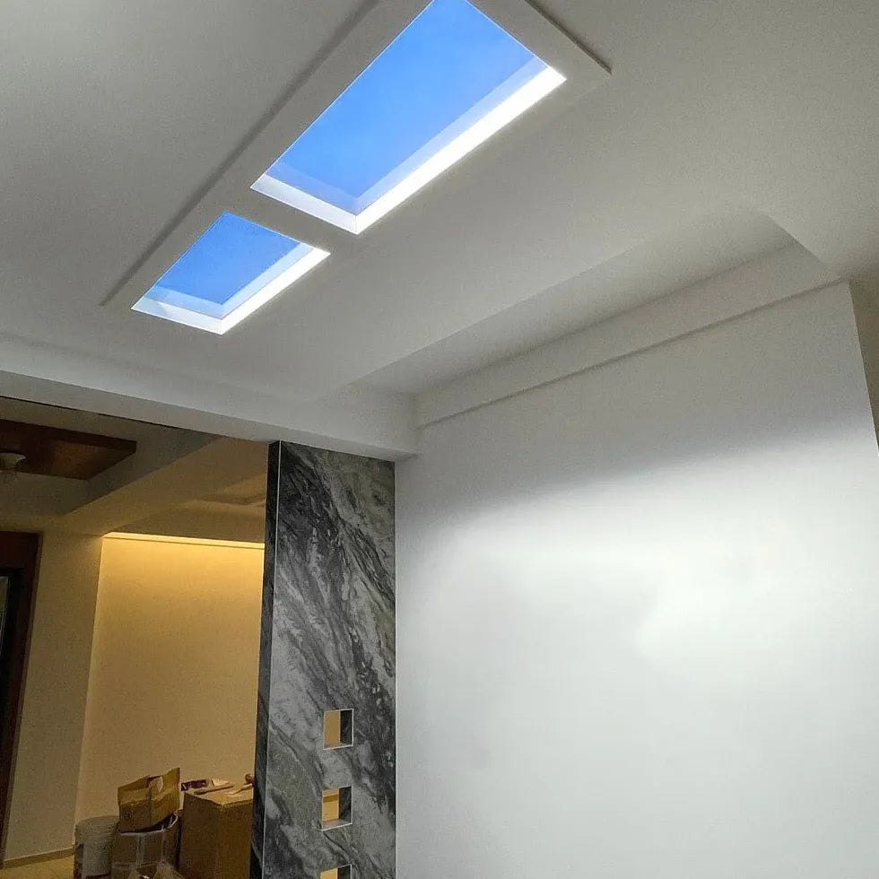 Lamparas de techo para baños luz natural azul