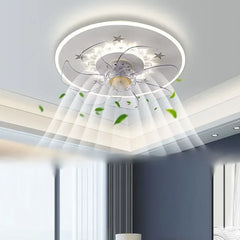 Ventilador de techo pequeño con luz para dormitorio moderno