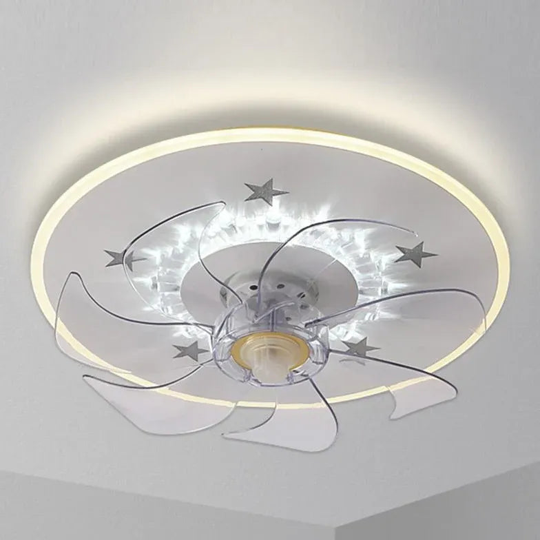 Minimalist White Ring Ceiling Fan with Light