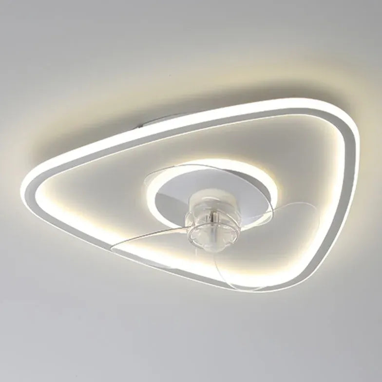 White Irregular Ceiling Fan with Light