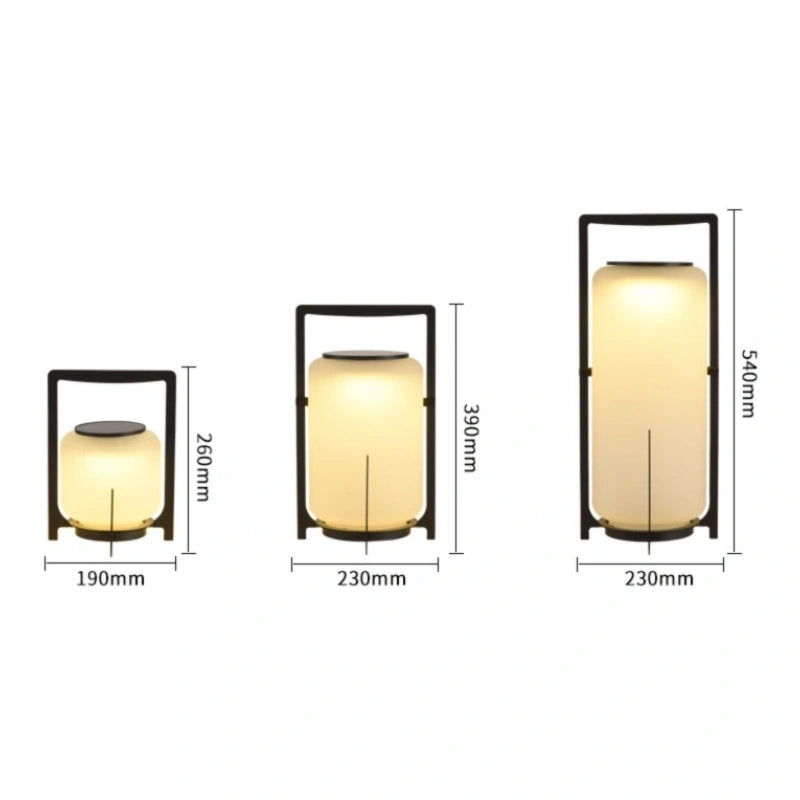 Lámpara de Pie LED Solar Estilo Farol para Exterior