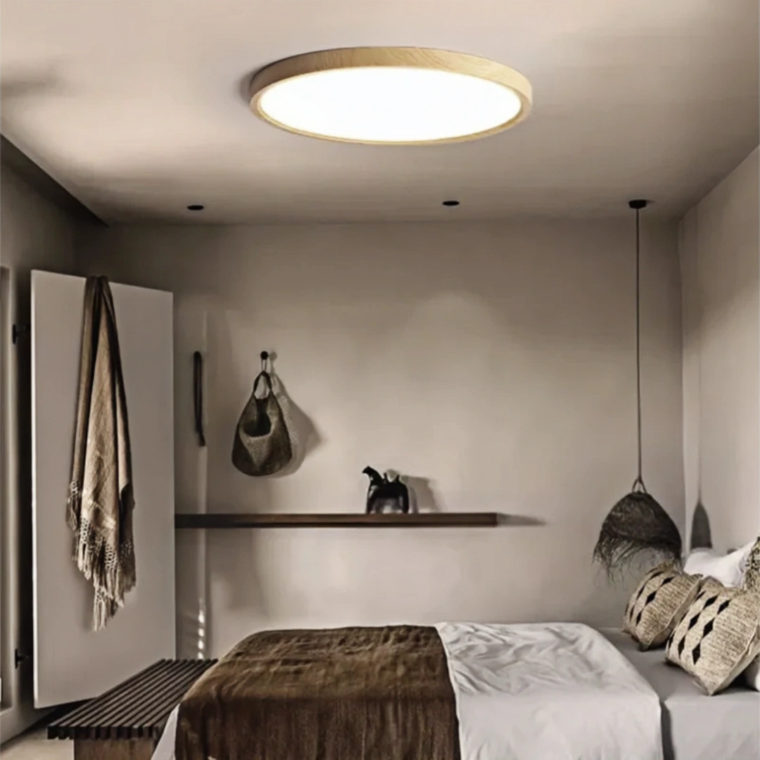 Plafón led redondo regulable estilo nórdico para dormitorio